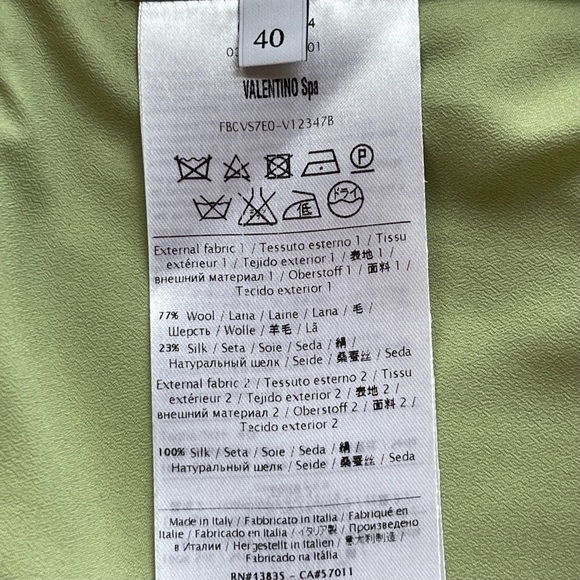 VALENTINO RED & GREEN SCALLOP EDGE WOOL DRESS - Picture 4 of 4